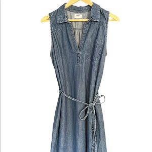 Jean belted shirt Dress